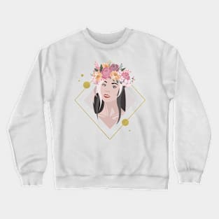 Boho Woman Portrait Crewneck Sweatshirt